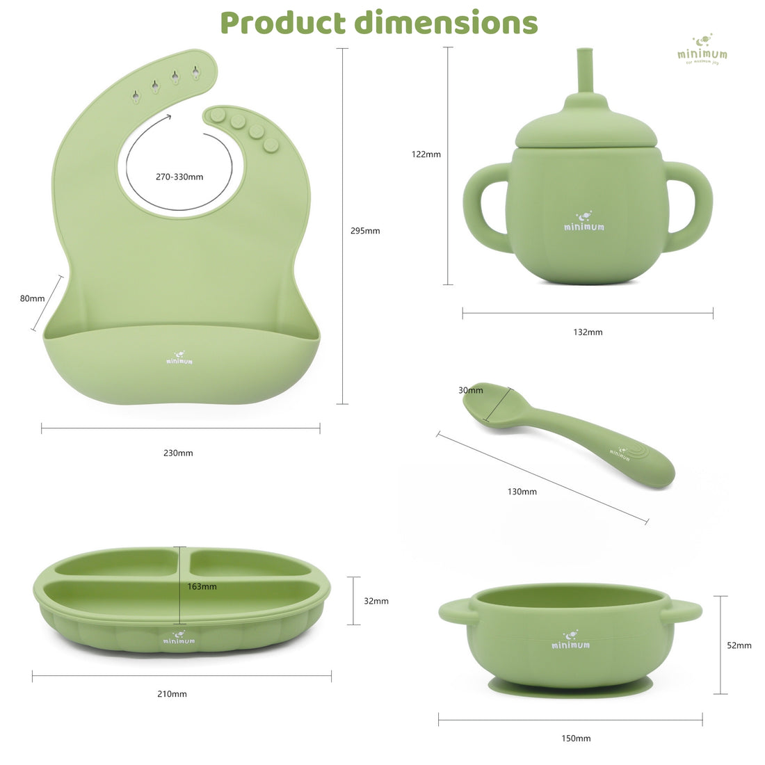 Premium Baby Essential Pack for Babies Upto 1.5 years | Feeding Combo Set | Bath Toy | Teethers Pack of 2 (Olive Green)